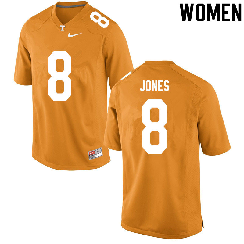 Women #8 Bradley Jones Tennessee Volunteers College Football Jerseys Sale-Orange